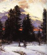 Abram Arkhipov Sunset on a Winter Landscape china oil painting reproduction